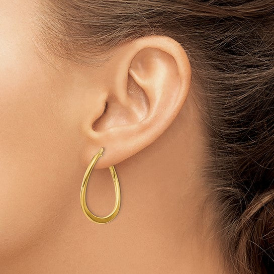 Tapered Twist Gold Hoops