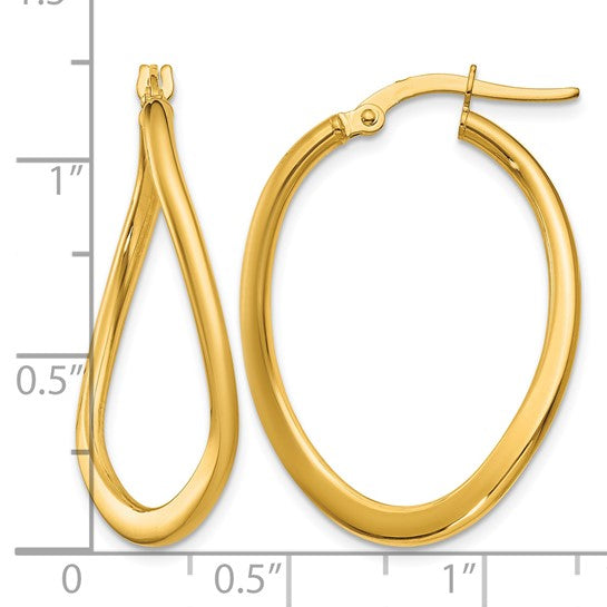 Tapered Twist Gold Hoops
