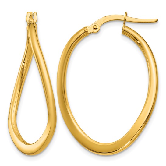 Tapered Twist Gold Hoops