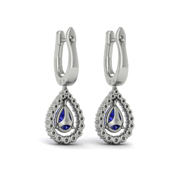 Sapphire and Diamond Dangle Earrings