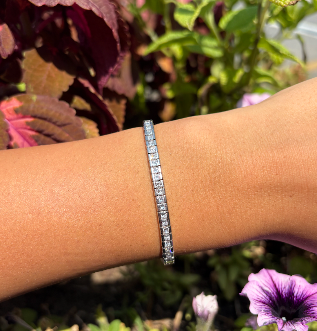 Channel Set Diamond Line Bracelet