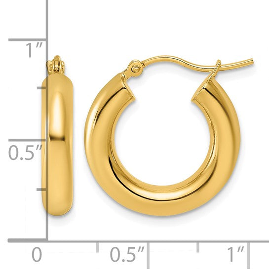 Classic Gold Tube Hoops (4 x 20mm)