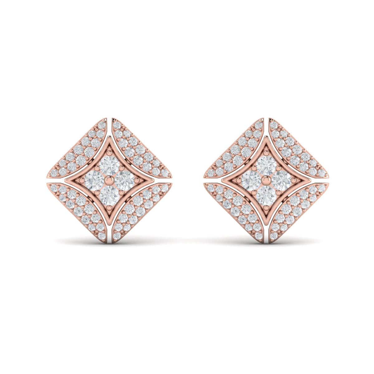 Yellow Gold Diamond Earrings