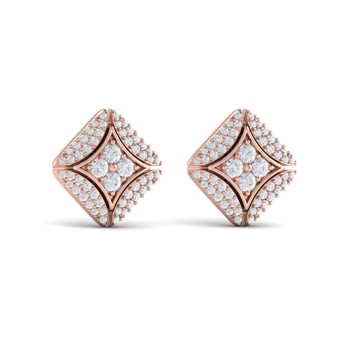 Yellow Gold Diamond Earrings