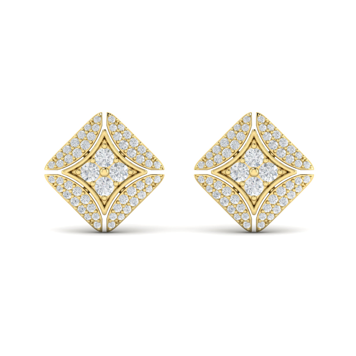 Yellow Gold Diamond Earrings