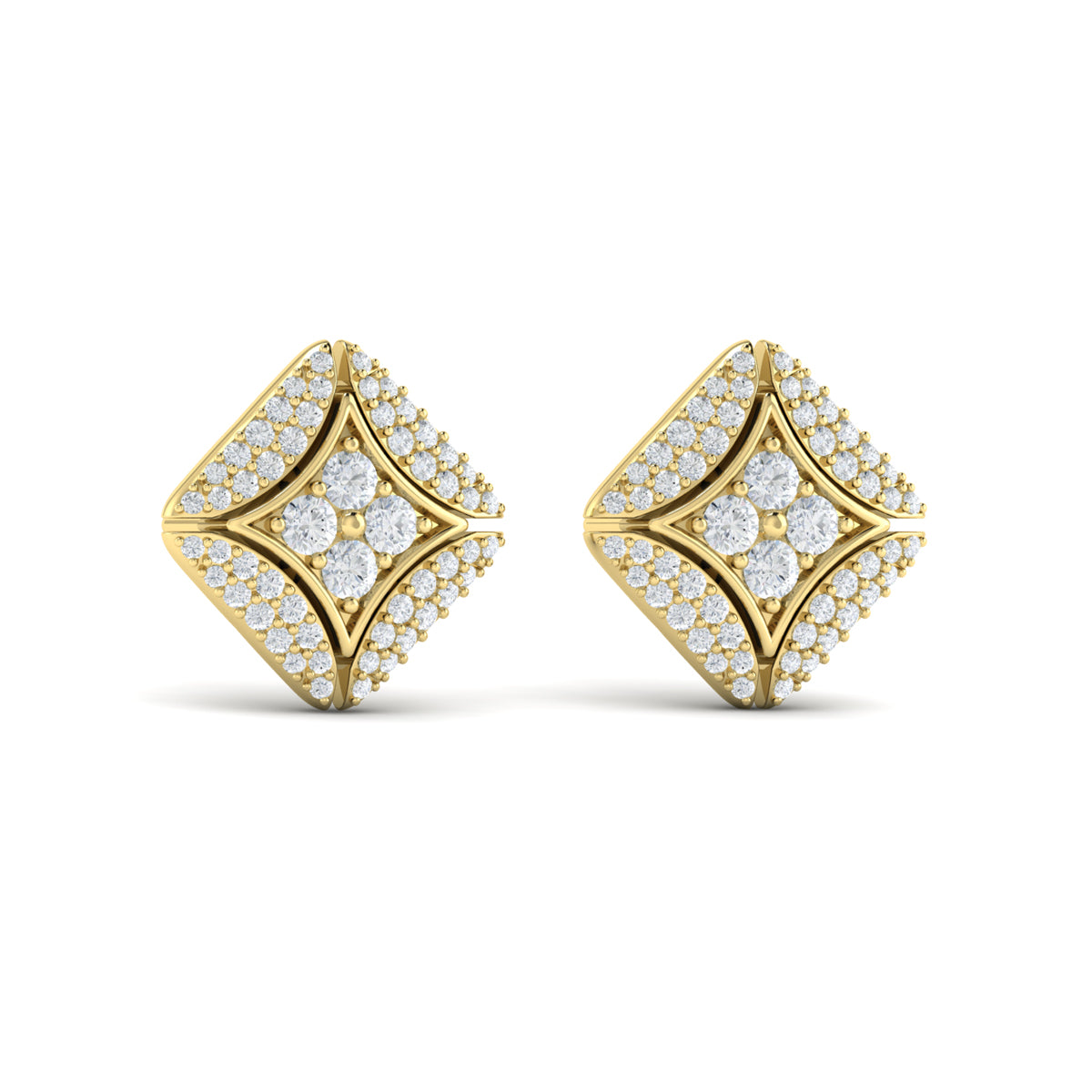 Yellow Gold Diamond Earrings