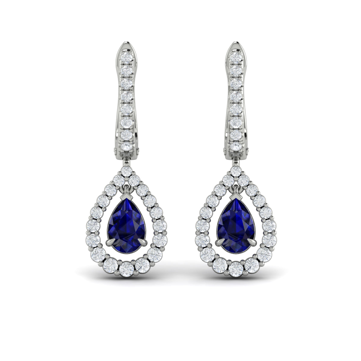 Sapphire and Diamond Dangle Earrings