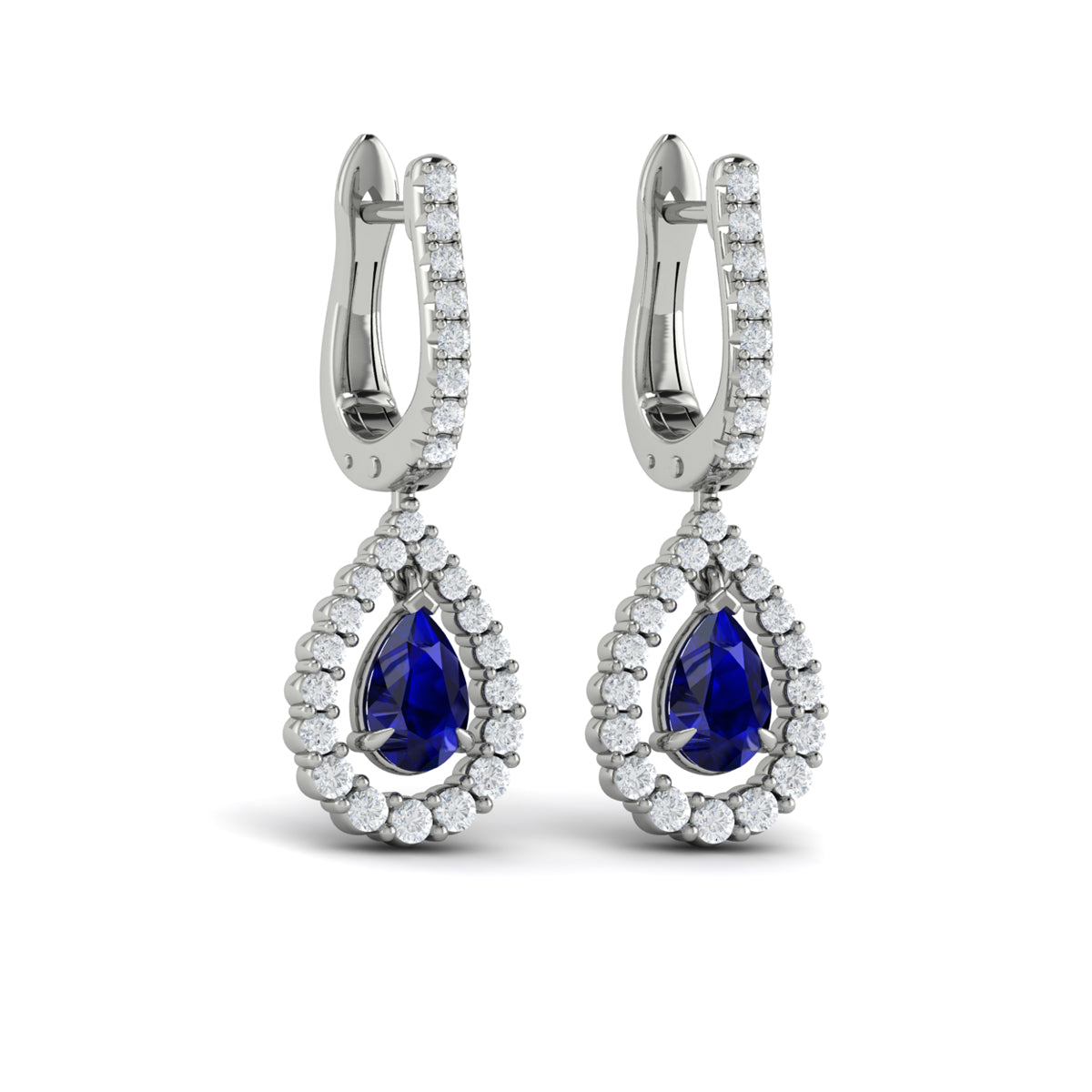 Sapphire and Diamond Dangle Earrings