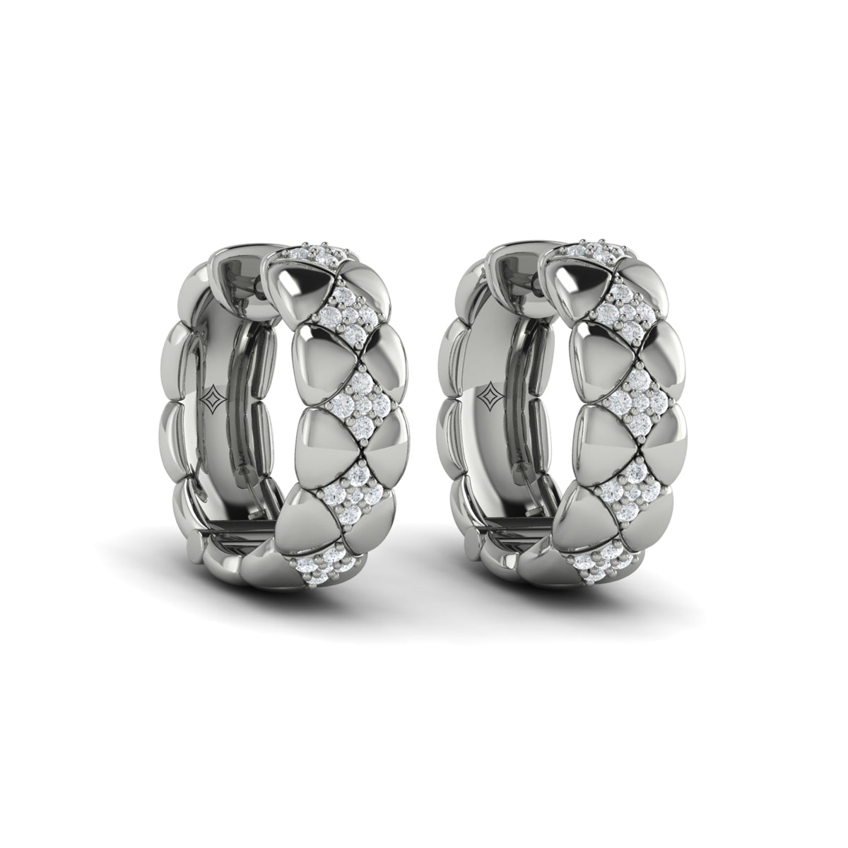 Diamond Tufted Hoop Earrings