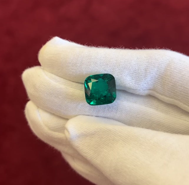 9.91 Carat Cushion Cut Emerald