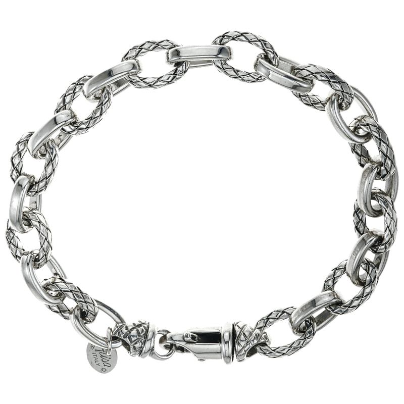 Alternating Link Silver Bracelet