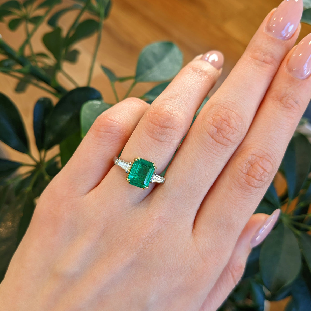 Emerald and Diamond Ring