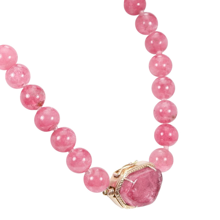 Pink Tourmaline Bead Necklace