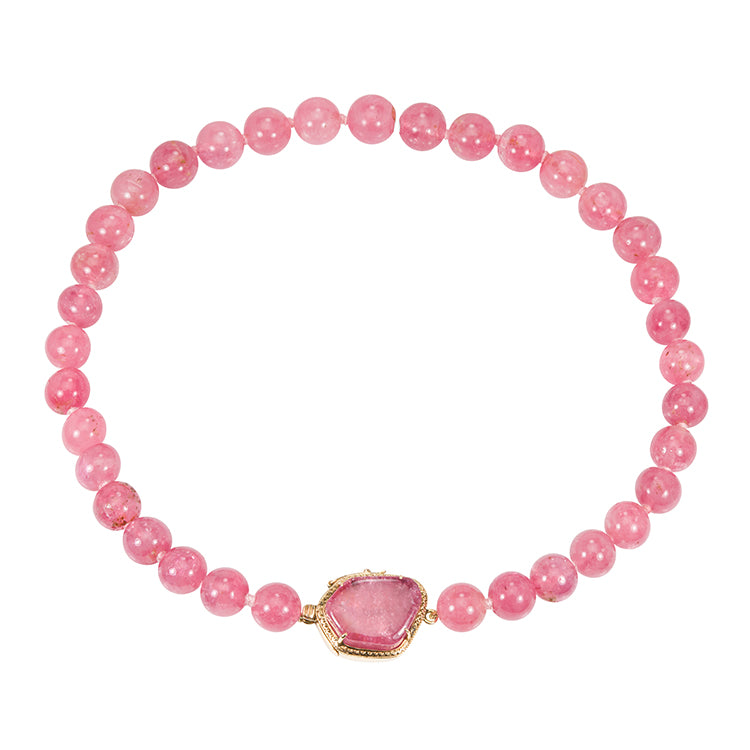 Pink Tourmaline Bead Necklace