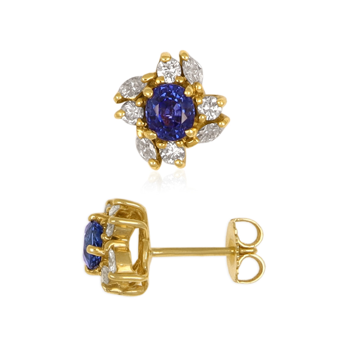 Sapphire and Diamond Earrings