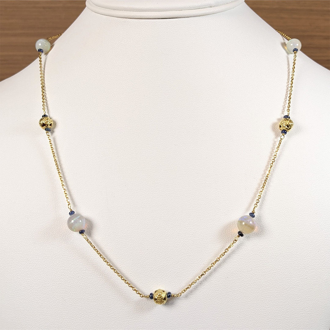 Opal and Sapphire Necklace
