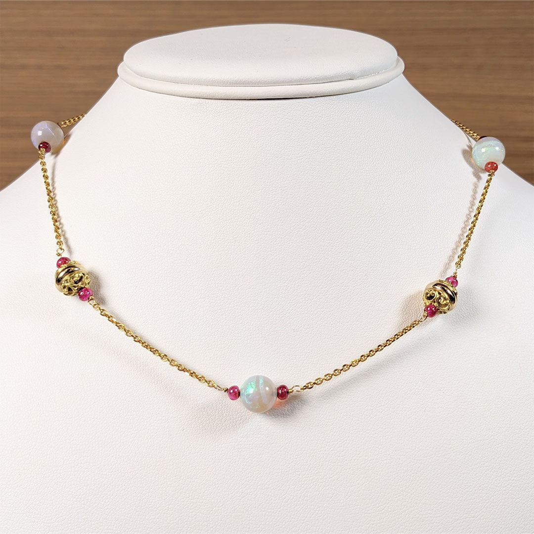 Opal and Ruby Necklace