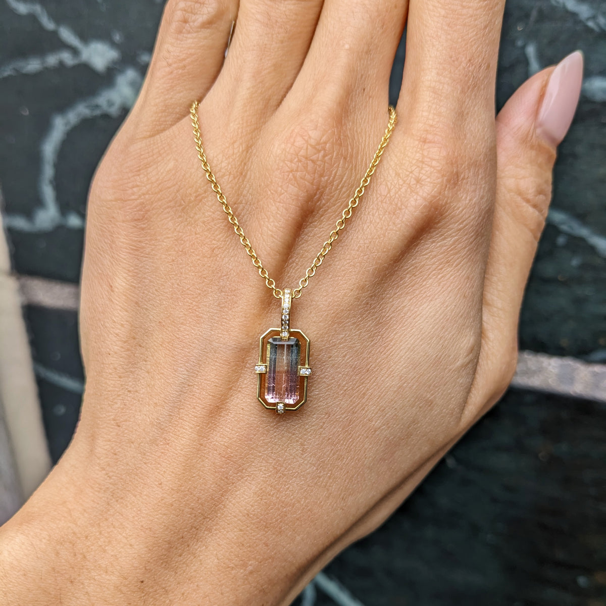 Bi-Color Tourmaline Necklace