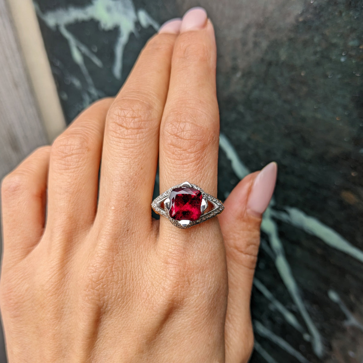 Two Tone Tourmaline Ring
