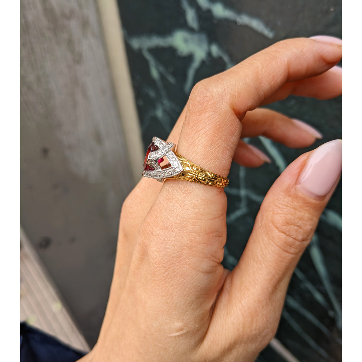 Two Tone Tourmaline Ring