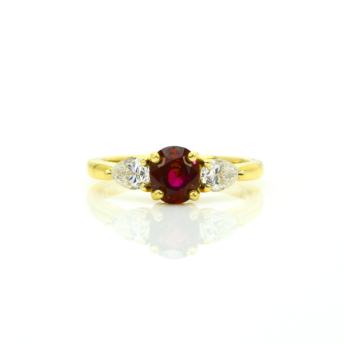 Burma No Heat Ruby and Diamond Ring