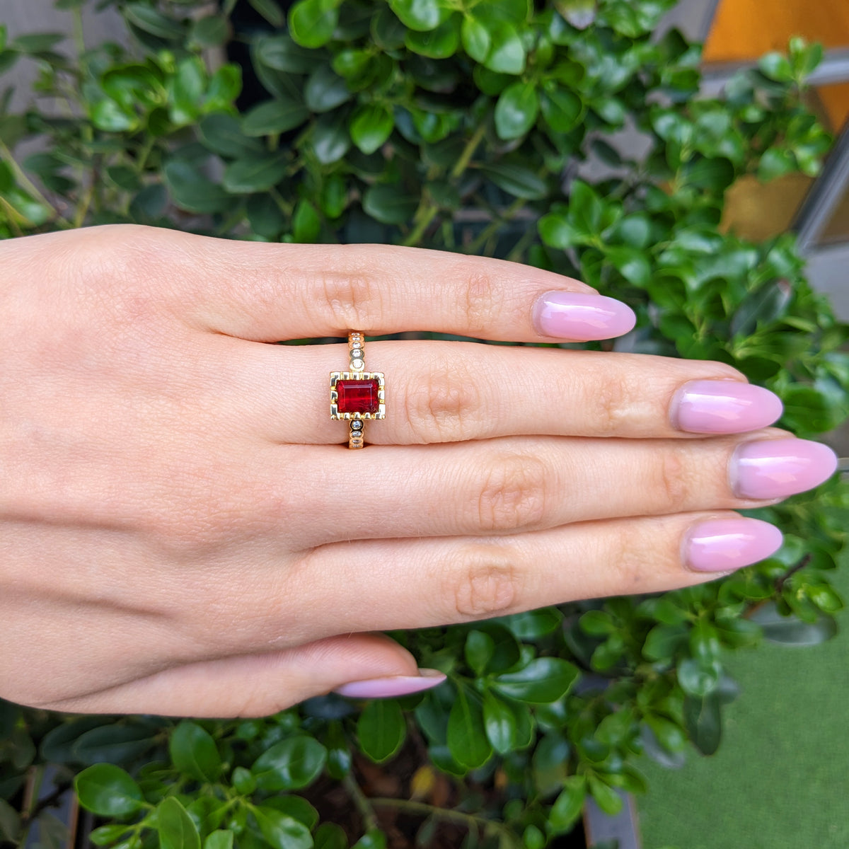 GIA Certified Rare Scarlet Red Emerald Ring