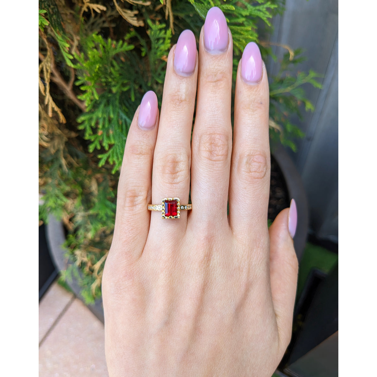 GIA Certified Rare Scarlet Red Emerald Ring