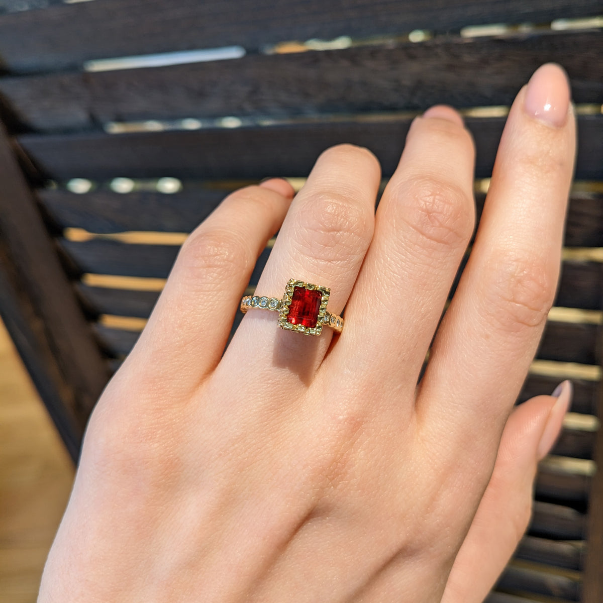 GIA Certified Rare Scarlet Red Emerald Ring