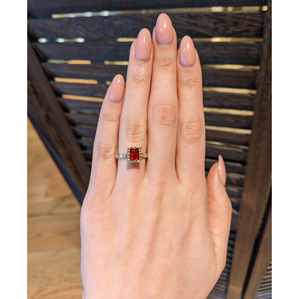 GIA Certified Rare Scarlet Red Emerald Ring